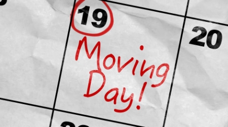 Working loading a moving truck